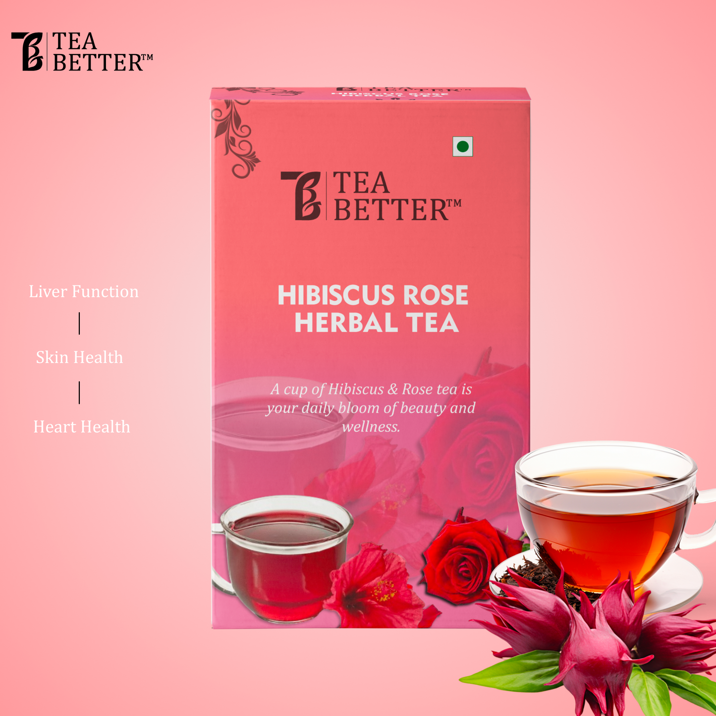 Hibiscus & Rose Flavour Green Tea 100g