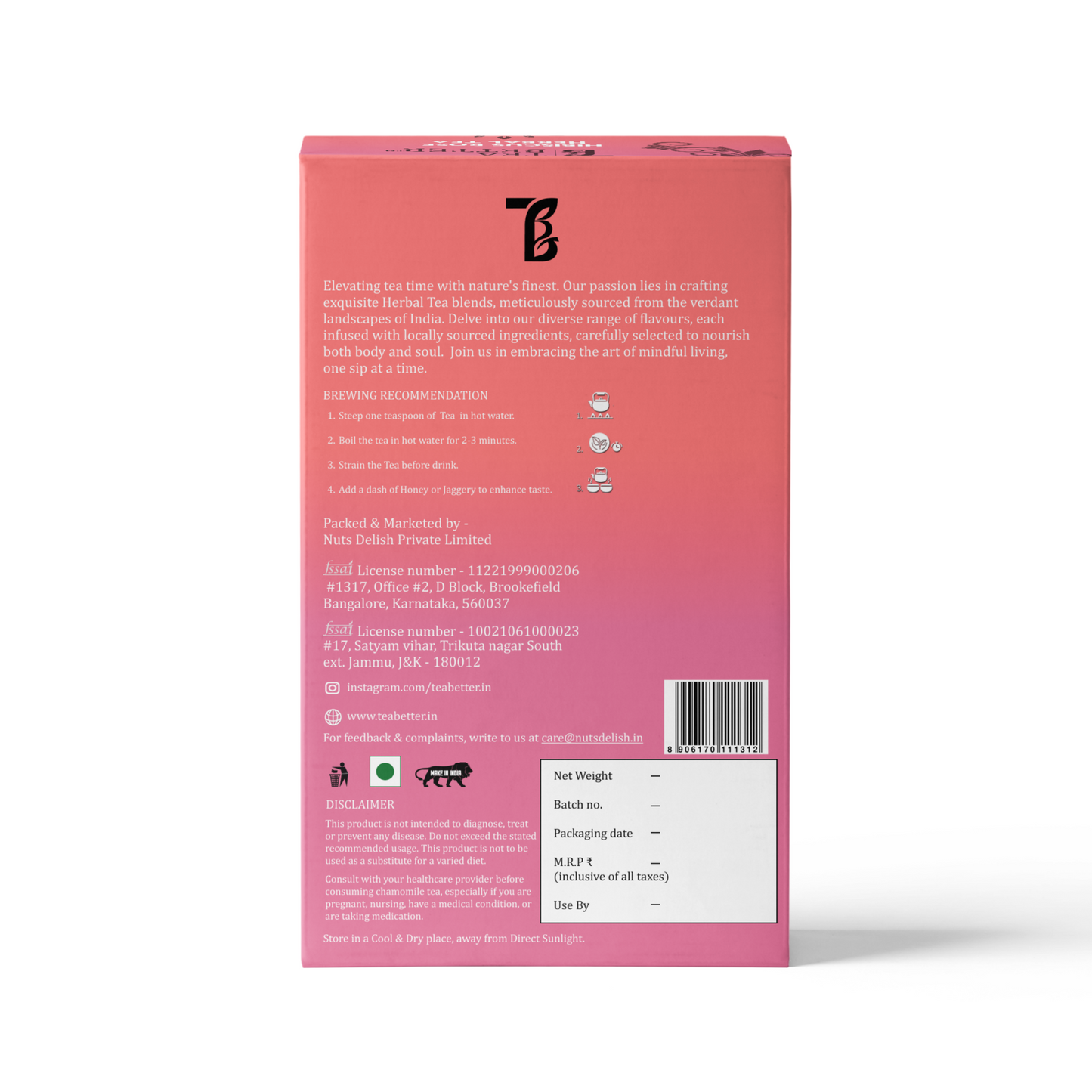 Hibiscus & Rose Flavour Green Tea 100g