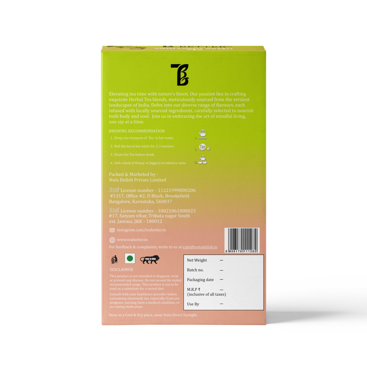 Green Tea with Cinnamon Spice 100g