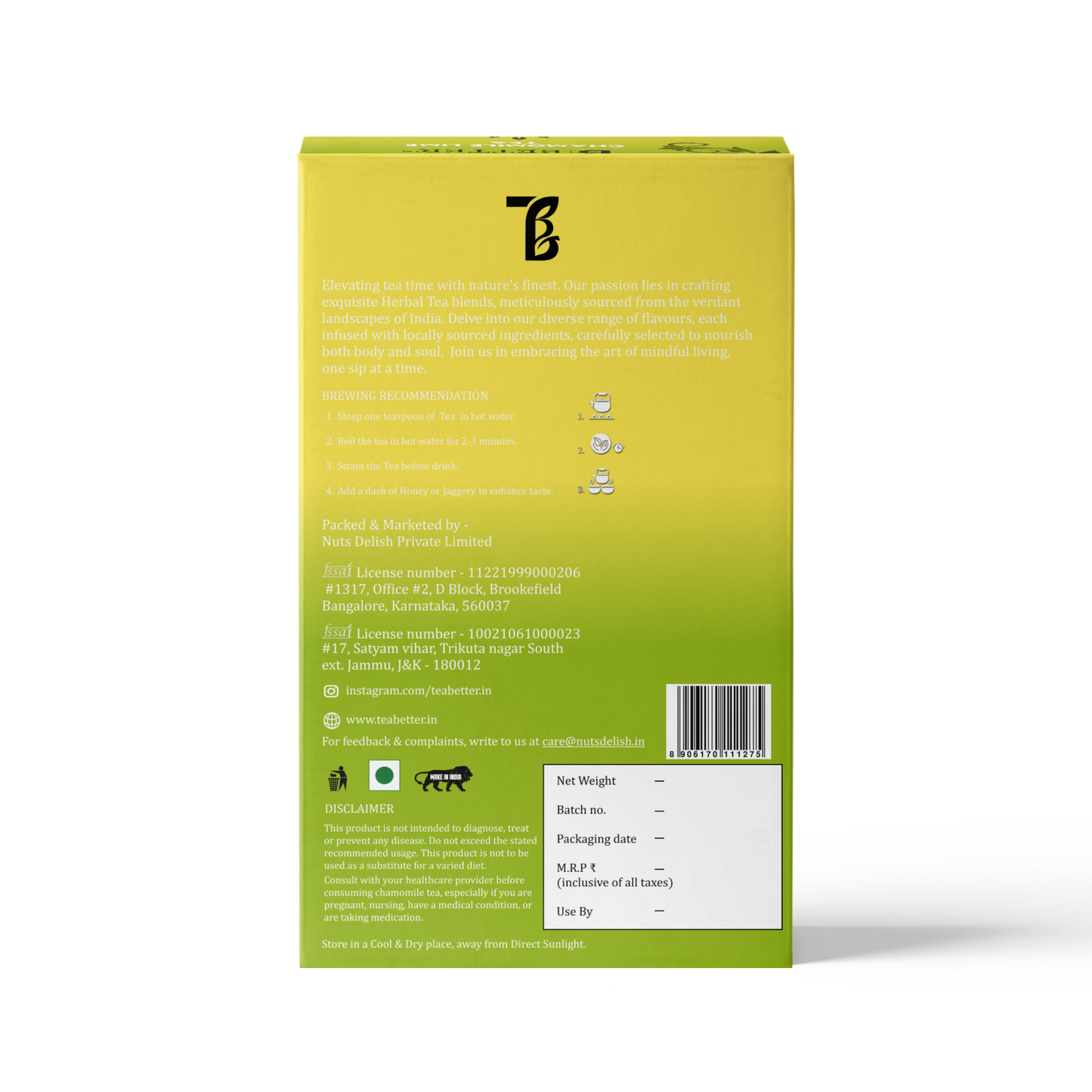 Chamomile Lime Tea