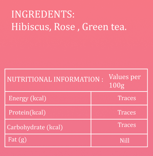 Hibiscus & Rose Flavour Green Tea 100g