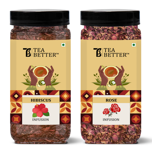 Rose Flower and Hibiscus Flower Tea combo