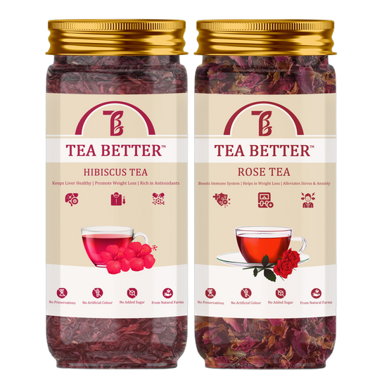 Rose Flower and Hibiscus Flower Tea combo